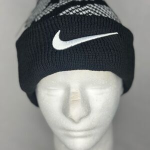 Nike Black and White Knit Hat